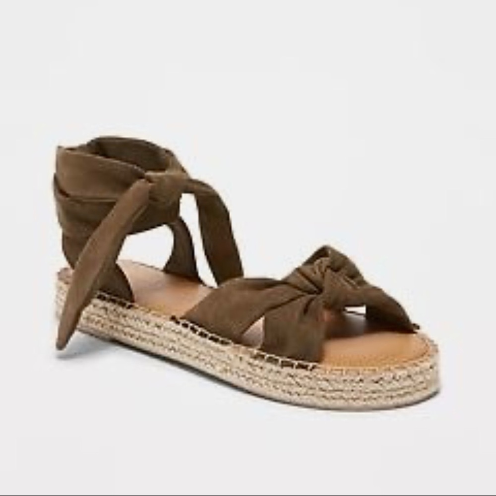 Old Navy Olive Green Ankle Tie Sandals